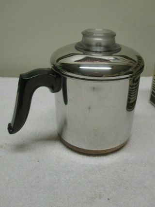 Vintage 80s REVERE WARE Copper Clad 5 Cup Coffee Pot Perculator 1514 IL MINTY 2