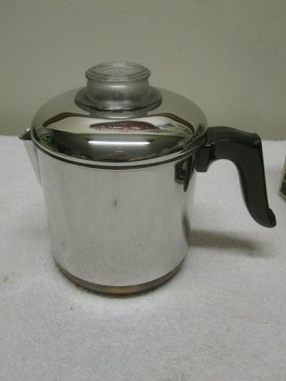 Vintage 80s REVERE WARE Copper Clad 5 Cup Coffee Pot Perculator 1514 IL MINTY 3