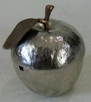 Contemporary “michael Aram” Apple Shaped Honey Pot – Nickel Finish