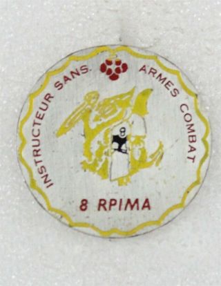 French Army Badge: 8e Reg.  Para D’inf.  De Marine Instructeur Sans Armes Combat