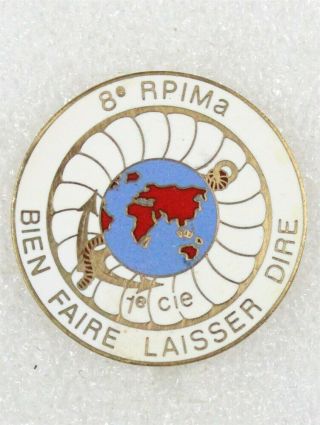 French Army Badge: 8e Rég.  Parachutiste D’inf.  De Marine,  1e Cie Liban - Nhm