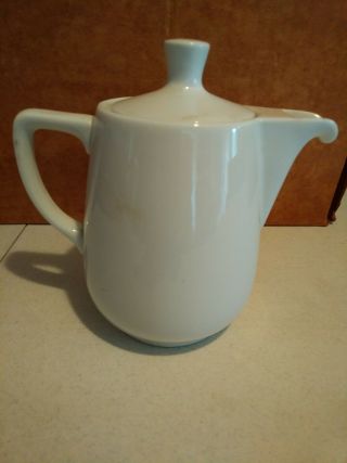 Melitta 4 Cup White Porcelain Coffee Pot With Lid,  Green Marks 0 - 4
