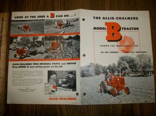 Vintage Allis Chalmers Model B Tractor Sales Brochure