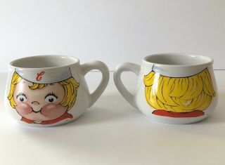 Set of 2 Campbell ' s Soup Kids Large Ceramic Cups Mugs Handled Bowls HH 1998 2