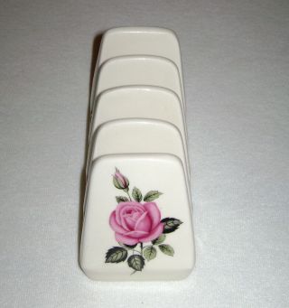Vintage Ceramic Pottery Toast Rack By Eastgate England 4 Slice Rose Decorations