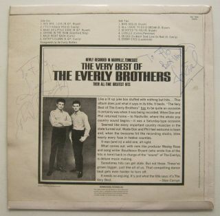 Signed Autograph The Very Best Of The Everly Brothers Vinyl Record Lp Album