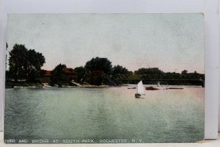 York Ny Rochester South Park River Bridge Postcard Old Vintage Card View Pc