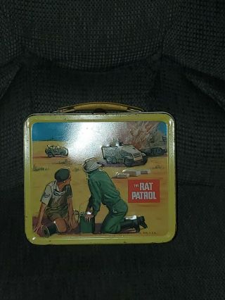 Vintage 1967 The Rat Patrol Metal Lunchbox W/ Thermos