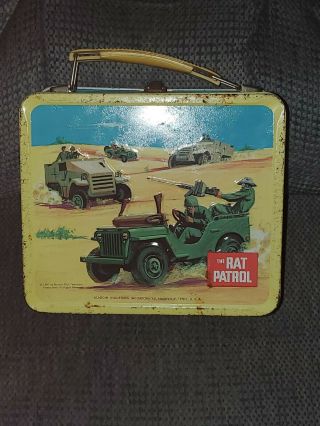 Vintage 1967 The Rat Patrol Metal Lunchbox w/ Thermos 2