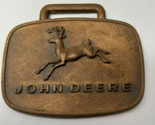 Vintage John Deere Bronze Watch Fob Hall Equipment.  Hall N.  Y.