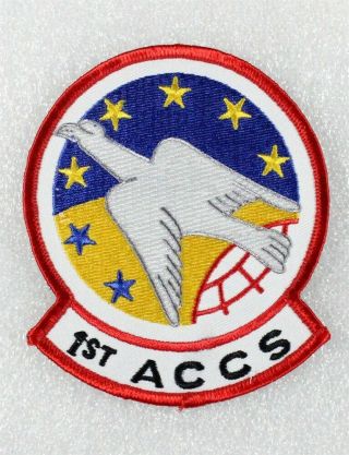 Usaf Air Force Patch: 1st Airborne Command Control Squadron W/hook & Loop Back