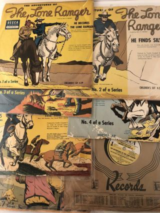 1951 - 52 The Adventures Of The Lone Ranger 7 - Record Set Vol.  1 - 7 Decca Records