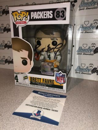 Brett Favre Green Bay Packers Signed Autographed Funko Pop Vinyl - Photo Bas