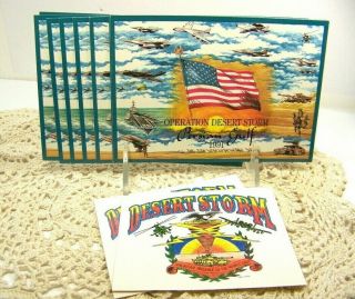 Set Of 8 Operation Desert Storm Persian Gulf 1991 Post Cards And 2 Stickers