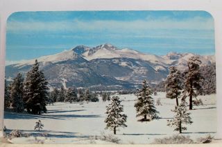 Colorado Co Estes Park Longs Peak Winter Postcard Old Vintage Card View Standard