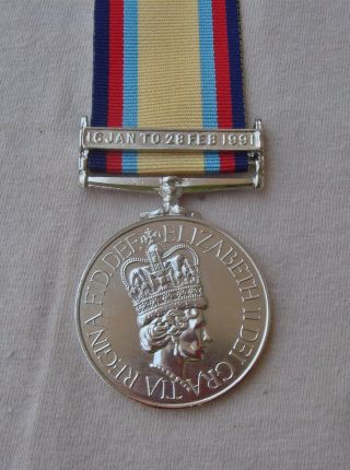 U.  K British Forces - The Gulf War Medal - Liberation Of Kuwait - Desert Storm