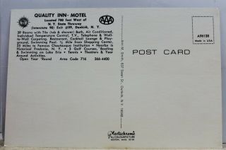 York NY Dunkirk Quality Inn Motel Postcard Old Vintage Card View Standard PC 2