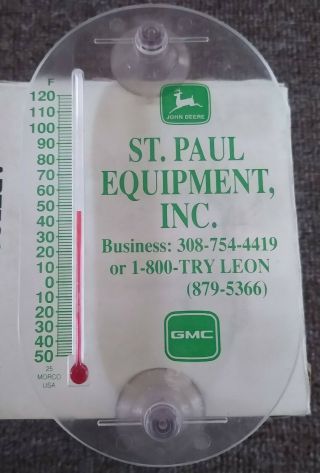 John Deere Dealership Thermometer.  St Paul,  Nebraska