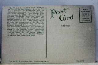Virginia VA Mt Vernon George Washington Mansion Home Postcard Old Vintage Card 2
