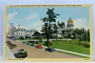 Idaho Id Boise Capitol Park Hotel Federal Building Postcard Old Vintage Card Pc