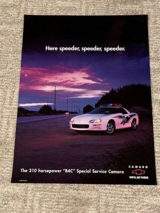 2001 Chevrolet Camaro Police Car Poster -
