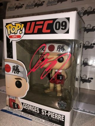 Georges St.  Pierre Mma Ufc Signed Autographed Funko Pop - Beckett Bas Gsp Rush