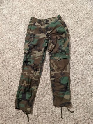 Military Combat Pants,  8415 - 01 - 084 - 1709 Small /regular Woodland Camo,  Gov.  Issue