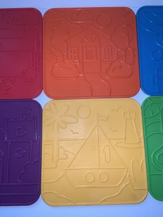 Tupperware Tuppertoys Picture Plates Set of 6 Rubbing Drawing Stencils 3