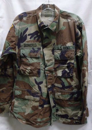 Us Army Woodland Camo Bdu Shirt W Patches 36th Infantry Division Medium Regular