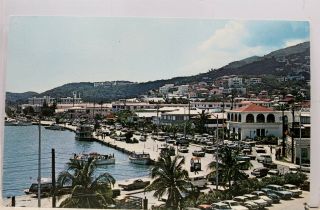 Virgin Islands St Thomas Charlotte Amalie Waterfront Veterans Drive Postcard Old