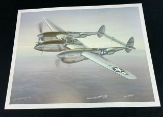 Wwii Us Army Air Force P - 38 Lightning Artist Signed Limited Edition Print