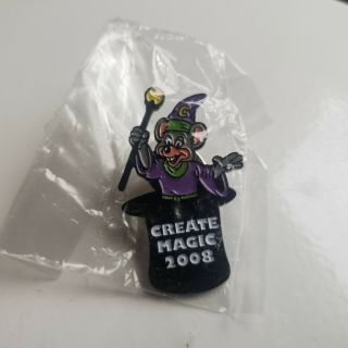 Rare Chuck E Cheese 2008 Create Magic Wizard Cast Member Lapel Pin In Bag