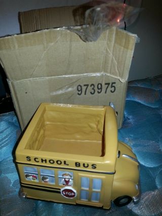 Ceramic School Bus Planting Pot (7 Inches)