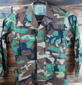 Us Army Small Short Hot Weather Combat Woodland 1996 Camo Field Jacket Kc218