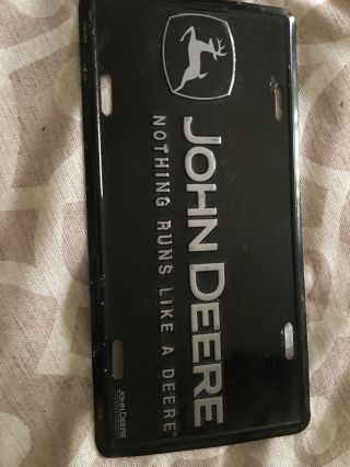 John Deere Tin Advertising License Plate