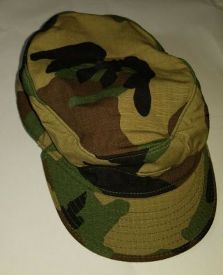 Us Army Military Issue Woodland Camo Bdu Hot Weather Patrol Cap 7 1/8