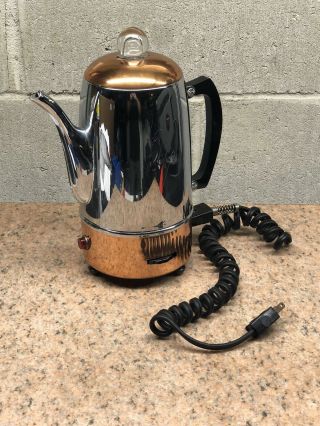 Vintage United Automatic Coffee Maker - 550 Chrome Copper 745 With Cord