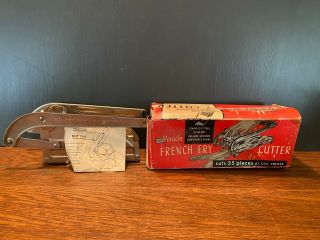 Vintage Ekco French Fry Cutter Potato Slicer Stainless Steel Usa