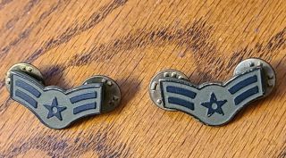 Usaf Us Air Force Airman First Class A1c Rank Insignia Subdued Metal Pin Pair
