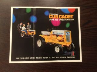 1966 International Cub Cadet Lawn & Garden Tractor Tri - Fold Dealer Brochure