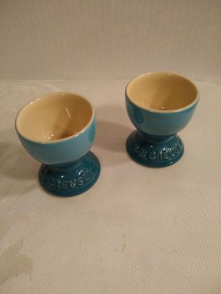Le Creuset Egg Cup Carribean Blue Set Of 2 Egg Cups Holders