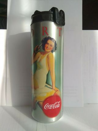 Vintage Style Pin Up Girl Calendar Coca Cola Thermal Bottle 50cl Sport Set 1/3
