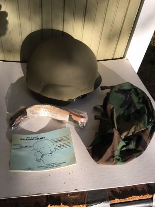 Us Ballistic Pasgt Combat Helmet Made With Kevlar Un - Issued L - 8 Large Exc