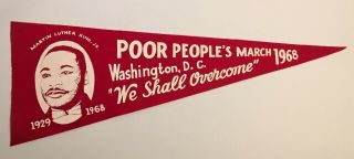 Pennant From Martin Luther King - Poor Peoples March 1968 - Civil Rights Era