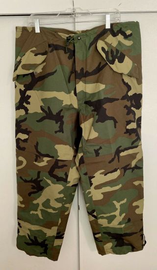 Us Military Gore - Tex Extended Cold Weather Camouflage Trousers Pants Large Reg