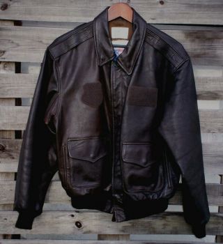 Usaf A - 2 Leather Flight Jacket With Blood Chit - Size 44r