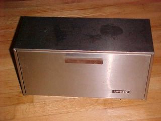 Vintage Lincoln Beauty Ware Brushed Chrome Bread Box With Cutting Board & Shelf