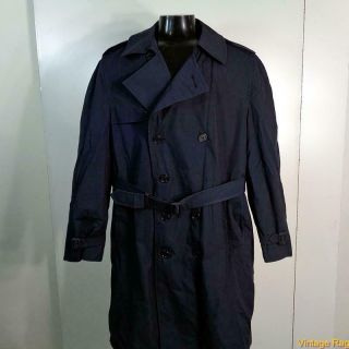 1994 Military Vtg Us Army Long Raincoat Trench Coat Mens Size Xl 46 Blue