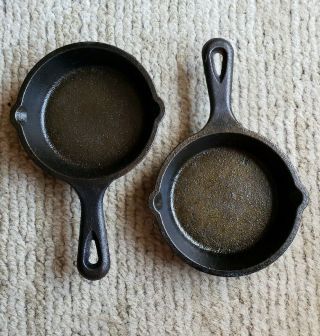2 Lodge 3.  5 " Lms Cast Iron Mini Skillet Grill Cookware Kitchen Small Frying Pan