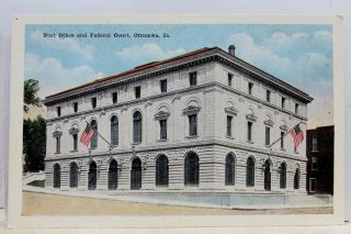 Iowa Ia Ottumwa Post Office Federal Court Postcard Old Vintage Card View Post Pc